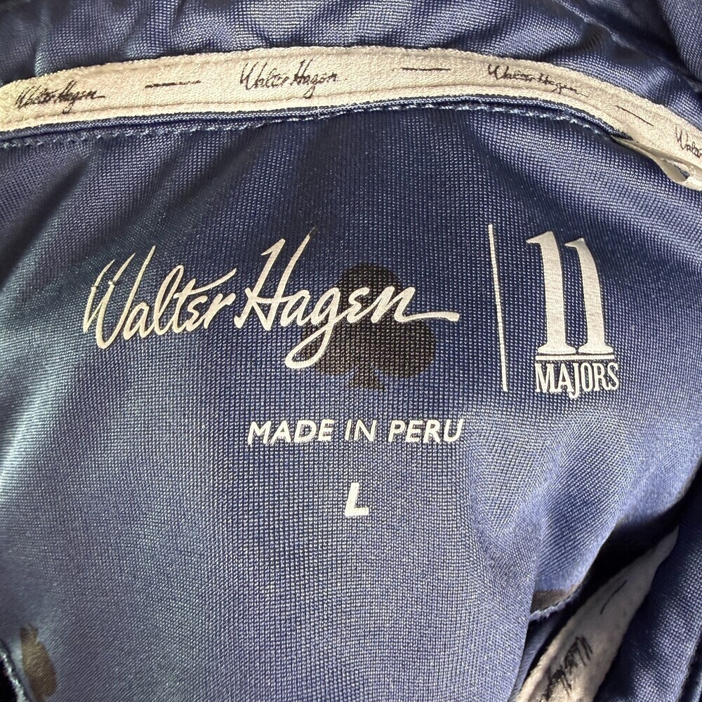 Walter Hagen Men's Navy Blue Card Clubs Novelty Print Golf Polo Shirt Sz Large - Picture 10 of 14